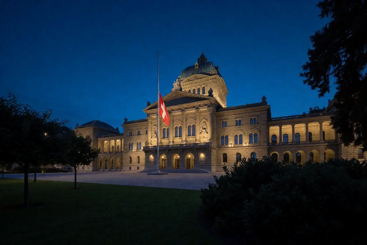 Bundeshaus Bern bei Dämmerung
