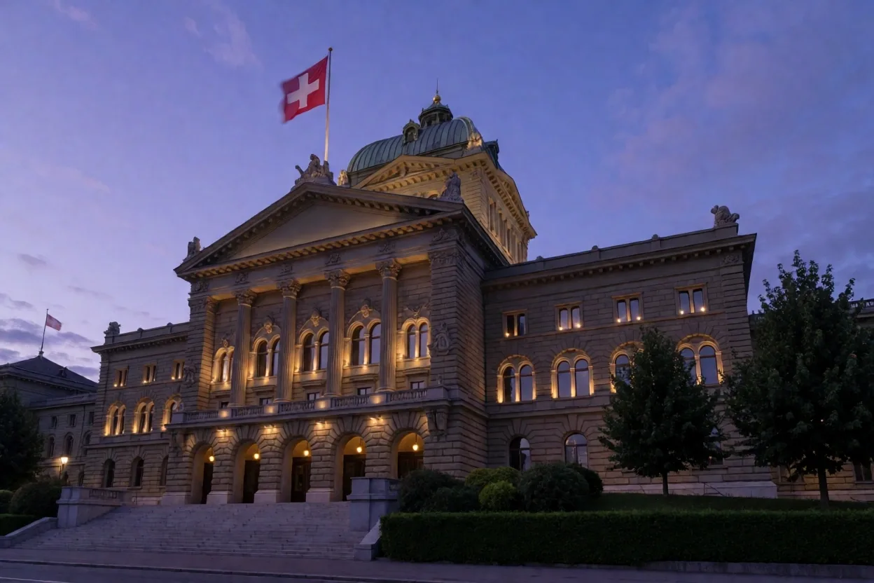 Bundeshaus Bern bei Dämmerung