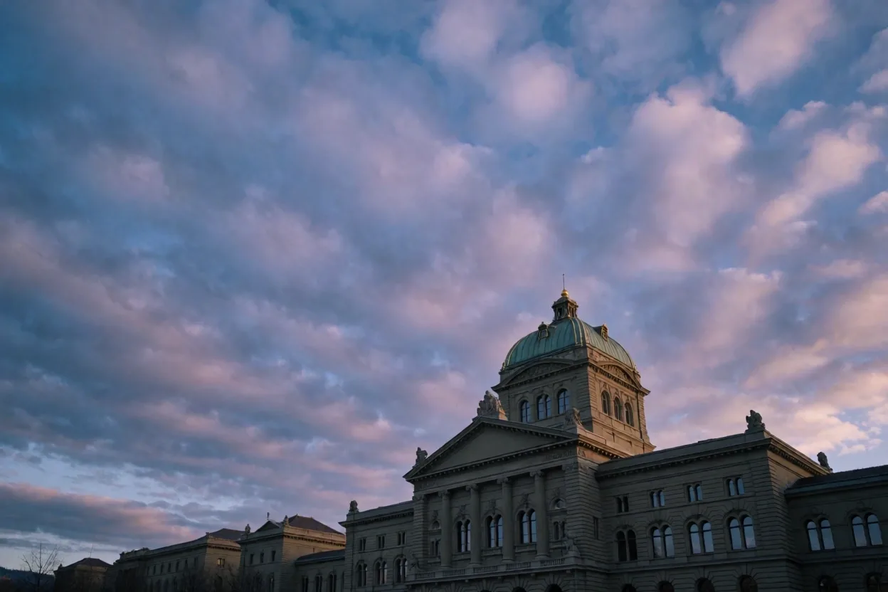 Bundeshaus Bern bei Dämmerung